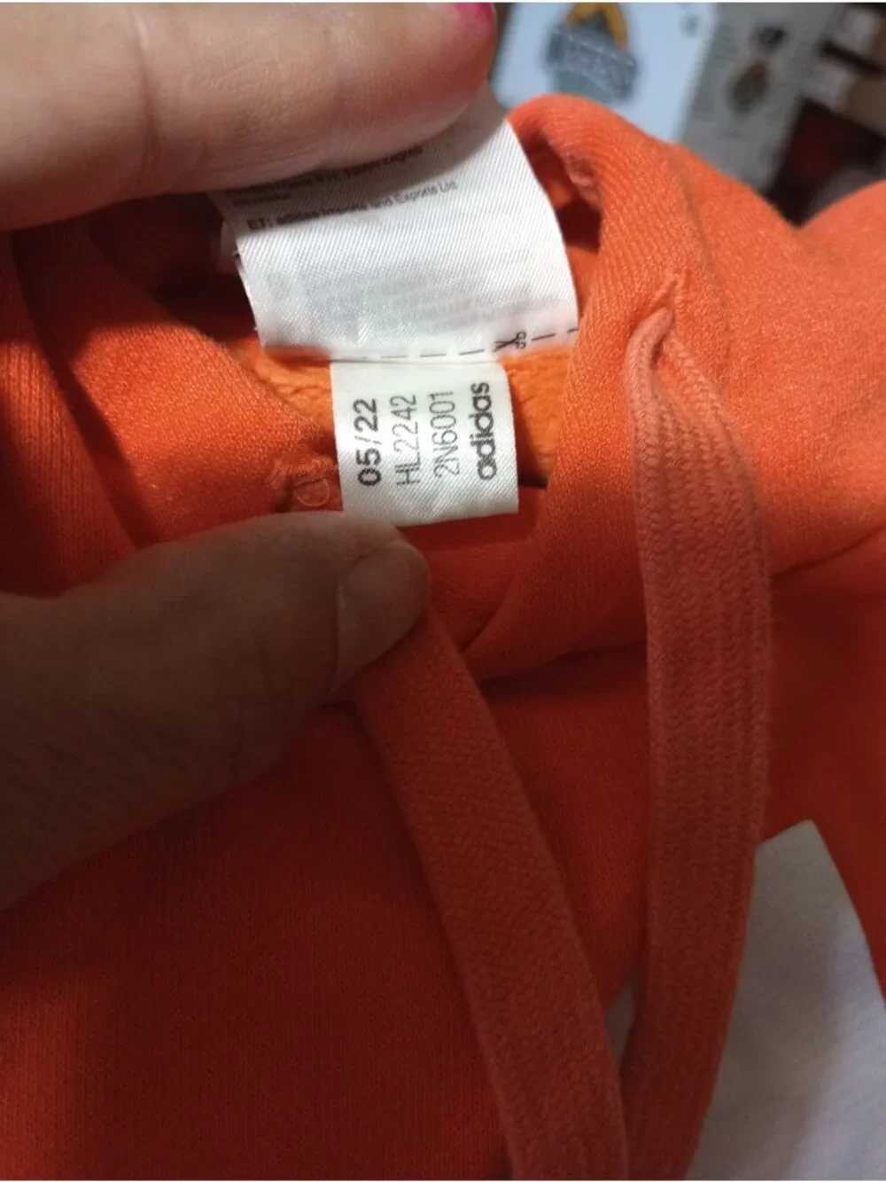 adidas Men’s Men Essential Badge of Sport Fleece Orange Hoodie Size 2XL